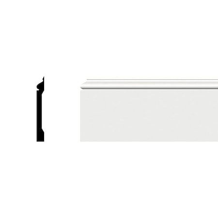 Ekena Millwork WM163E - 5"H x 1/2"P x 96"L Speed Base Moulding, PVC WM163EX96SWPV